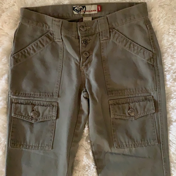 Roxy Khaki wide leg with slit on side pants - Picture 8 of 8